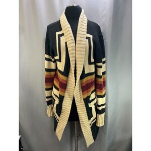 Pendleton Harding Cardigan Womens Medium Multicolor Aztec Cotton Open Front
